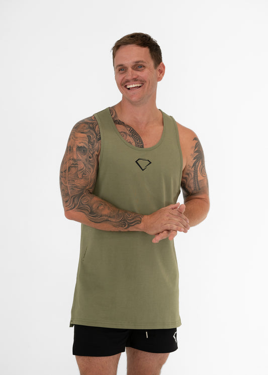 Origin Split Seam Singlet - Khaki